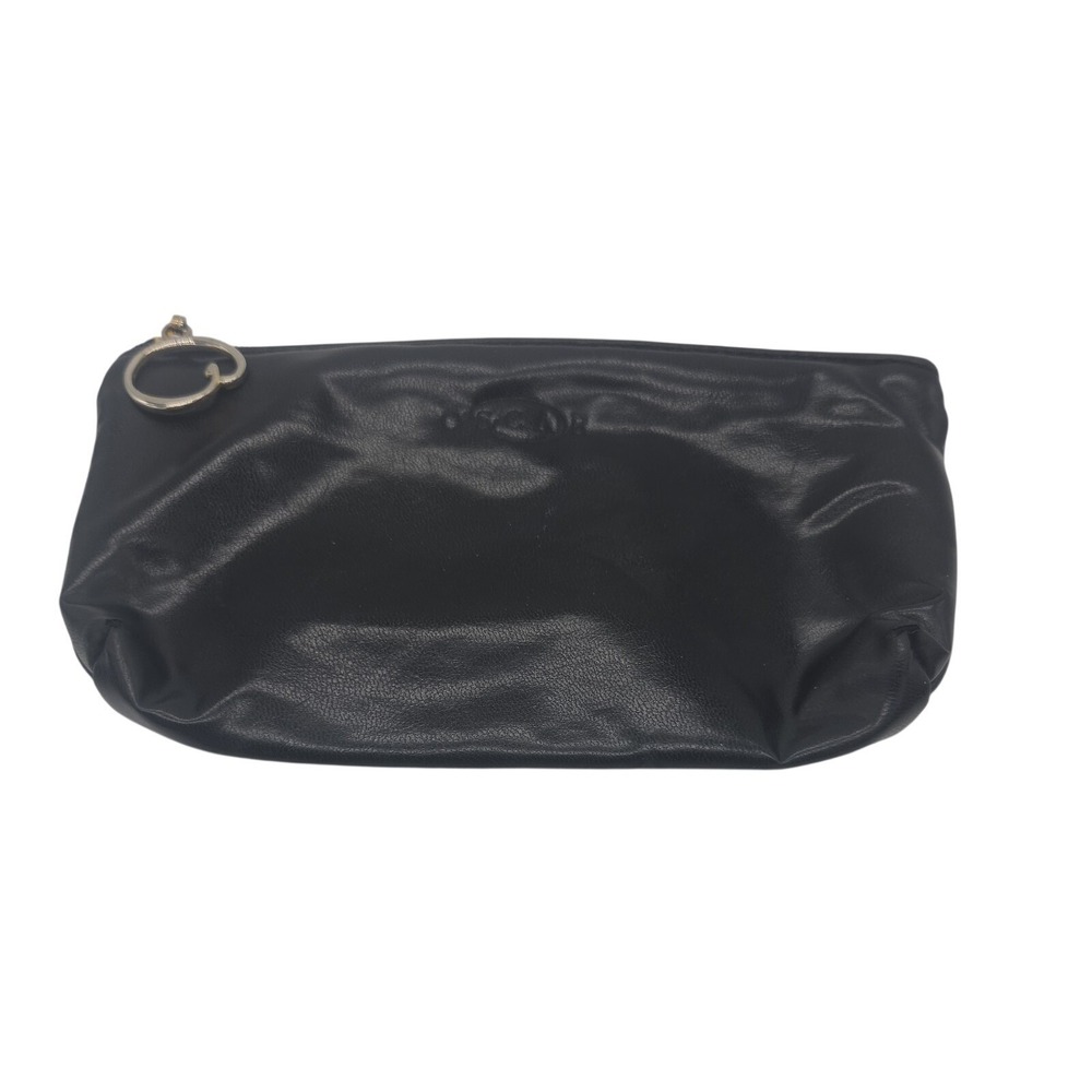 Black Oscar De La Renta Small Makeup Pouch with zipper